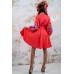 Embroidered Wrap Around Dress "Colouring" Coral